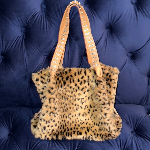Raviani Handbags - Raviani Leopard and Rhinestone Bag